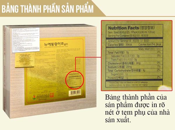 Thành phần có trong nước đông trung hạ thảo