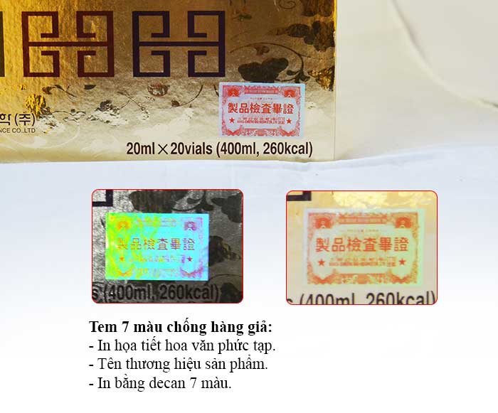Tem chống hàng giả được dán trên bao bì sản phẩm