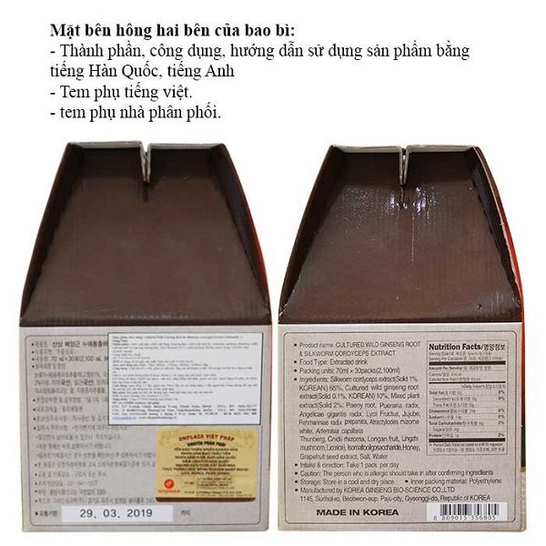 Chi tiết mặt bên của hộp sản phẩm