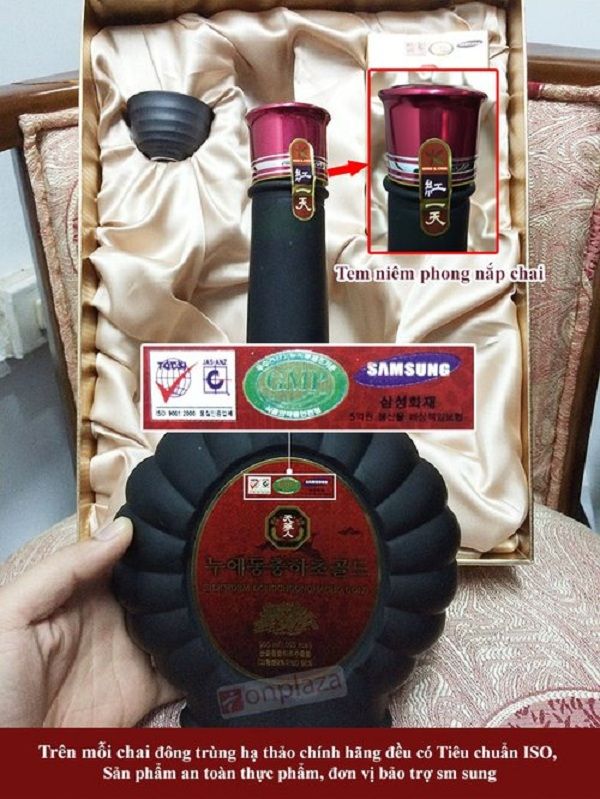 Đặc điểm nhận diện chai tinh chất đông trùng hạ thảo Hàn Quốc chính hãng