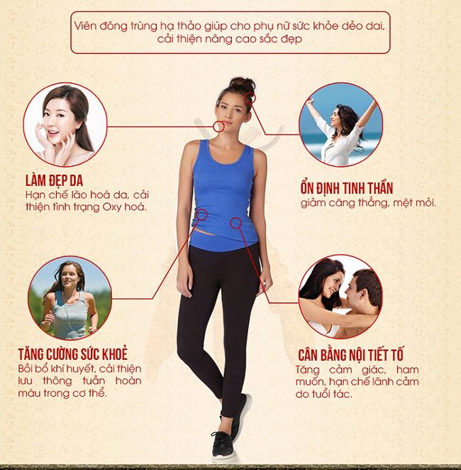 Công dụng của viên đông trùng hạ thảo với phụ nữ