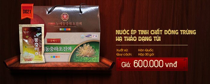 Giá nước tinh chất đông trùng hạ thảo dạng túi Hàn Quốc