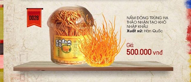 Hộp nấm đông trùng hạ thảo tươi của Hàn Quốc
